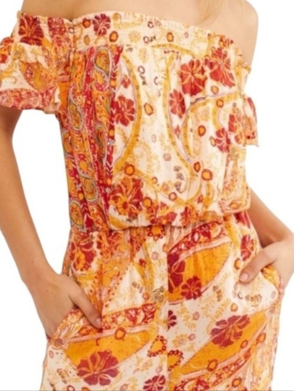 **HP** FREE PEOPLE Off The Shoulder Jumpsuit - Picture 4 of 14